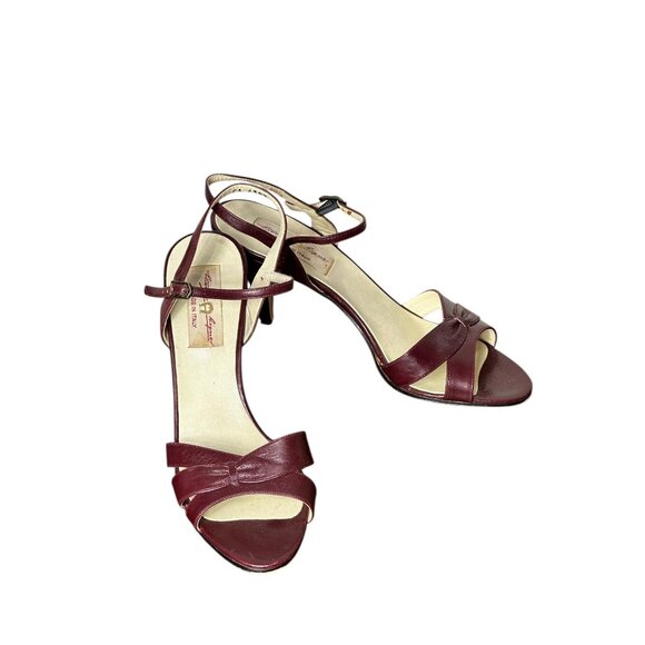 1970s Etienne Aigner slingback heels in oxblood leather Size 7.5 Narrow - Picture 1 of 5